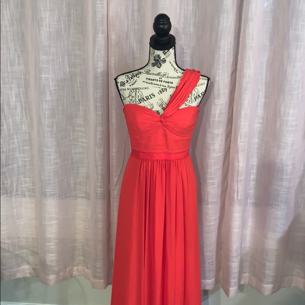 BCBG Maxazria One Shoulder Long Dress